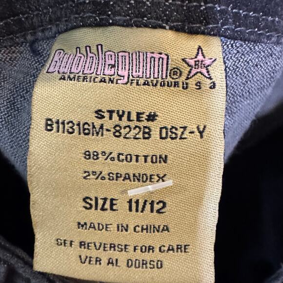 Bubblegum USA Skull Skinny Jeans Black Stretch Y2K Goth Emo Punk Size 11/12 - Picture 10 of 13